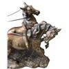 Image 3 : Bronze-Finish Roman Gladiator Driving Two-Horse Chariot Figural Table Sculpture