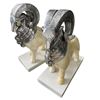 Image 4 : Assorted Decor: Ram Bookends, Hippo Figure, Carved Horn, Sand Timer, Bear Bookends & Dragon Plaque