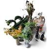 Image 1 : Group of Faux Plants, Swan Hedges, Decor (Needs Repair), Etc.