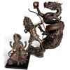Image 1 : 3 Bronze-Finish Mythological Statues (Lakshmi, Archer & Dragon)