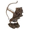 Image 3 : 3 Bronze-Finish Mythological Statues (Lakshmi, Archer & Dragon)