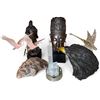 Image 1 : Assorted Table Sculptures (Buddha Bust, Eagle, Cranes & Glass Decor)