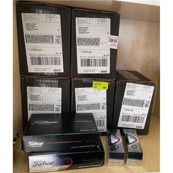 Boxes of Titleist Pro V1x Golf Balls