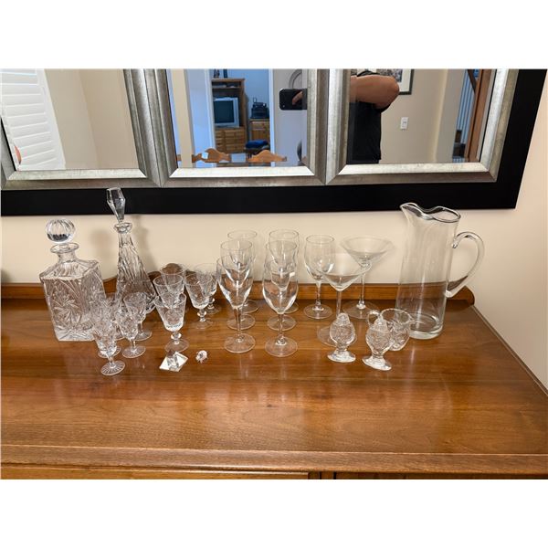 Crystal and drink where the canters etc.