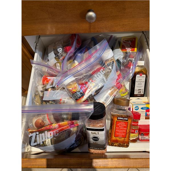 Assorted spices and baking items