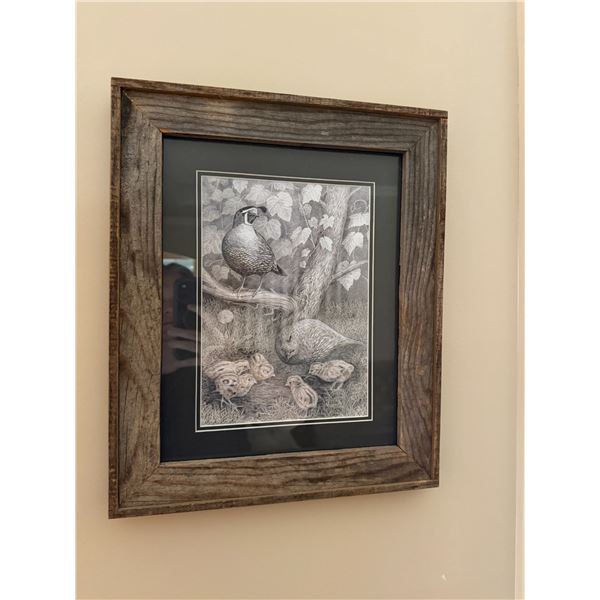 Quail Artwork 14 inches by 17