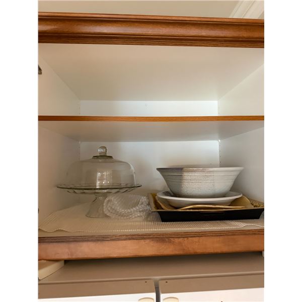 Pottery, dishes, cake, stand, etc.