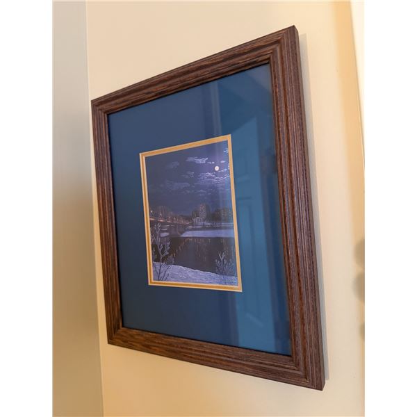 Glen SCRIMSHAW Canadian artist the old iron Bridge 13 x 17