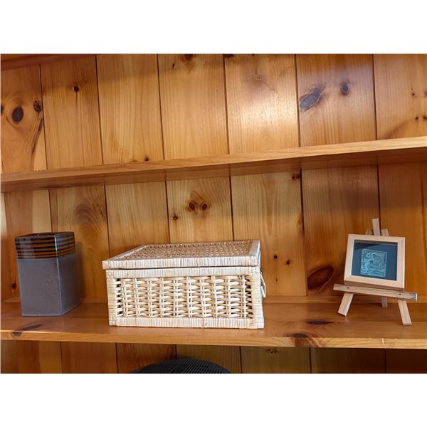Basket, decor, and vase