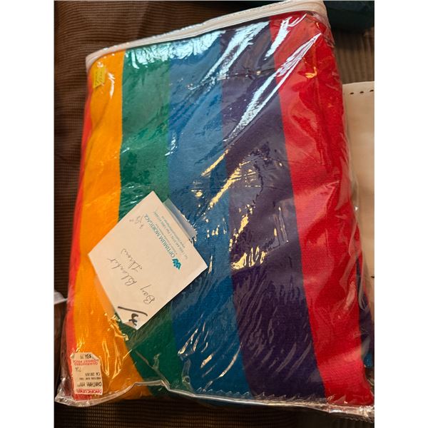 Bright colored, throw rug