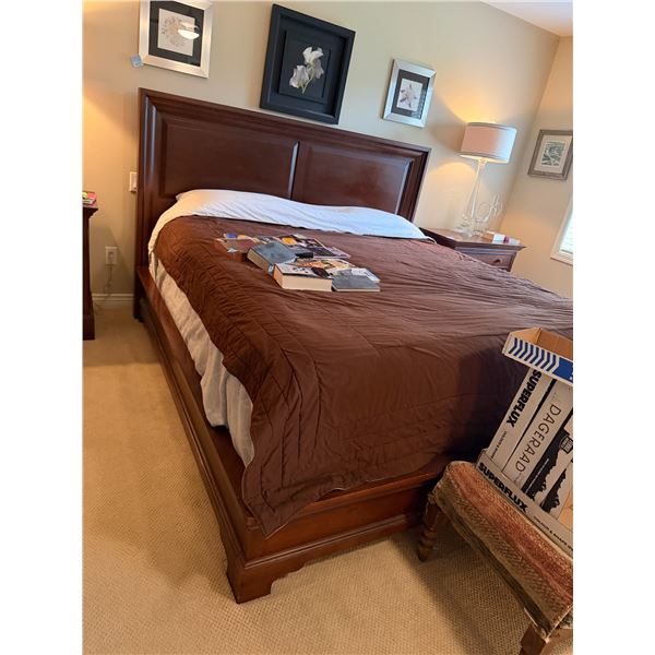 Size headboard, footboard, and frame with mattress and box frame