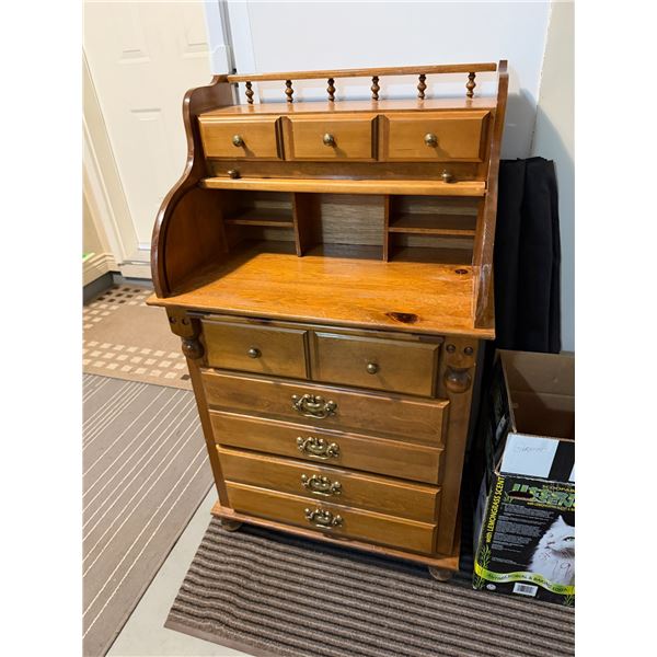 Roll top desk 26" x 18 1/2" x 43 1/2" tall