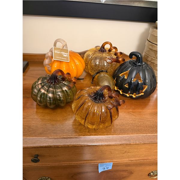Glass pumpkin decor, pier, one and other