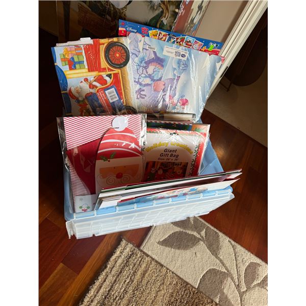 A lot of gift bags and boxes