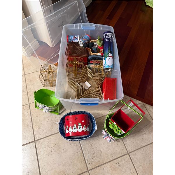 Tins and basket decor