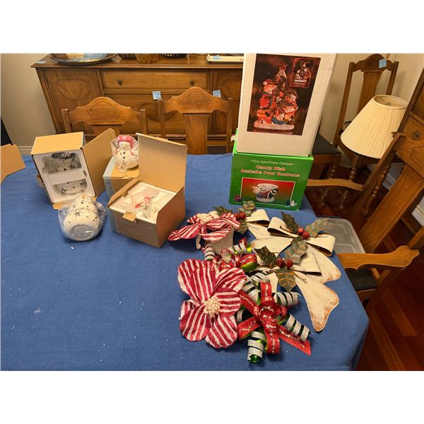 Party lite Candle Holder and other Christmas decor