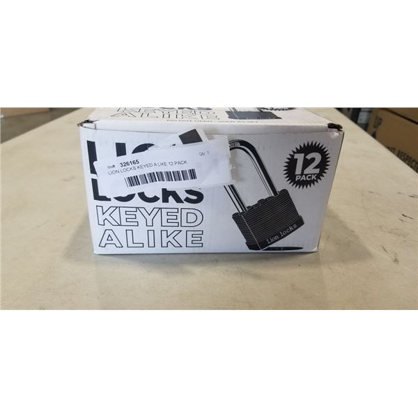 LION LOCKS KEYED A LIKE 12 PACK
