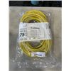 Image 1 : 75 FT YELLOW HEAVY DUTY LIGHTED 3 OUTLET EXTENSION CORD. 12AWG/3C
