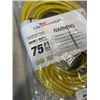 Image 2 : 75 FT YELLOW HEAVY DUTY LIGHTED 3 OUTLET EXTENSION CORD. 12AWG/3C