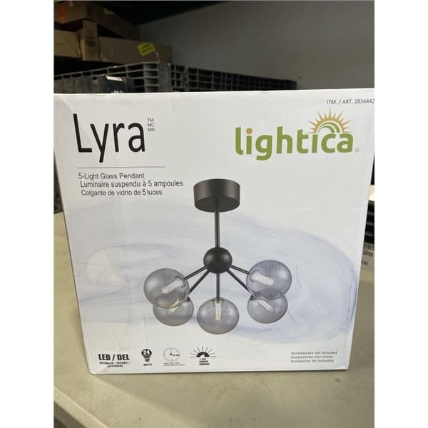 LIGHTICA LYRA 5 LIGHT GLASS PENDANT