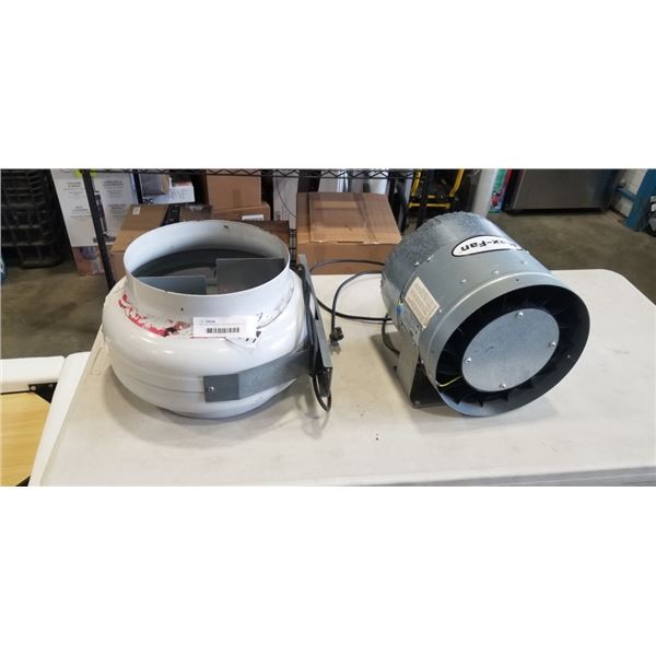 TWO INLINE FANS. CAN-FAN 250W FAN AND MAX FAN 215W FAN