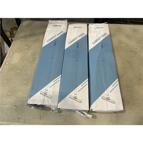 3 OKKOBI CARPET RAKES