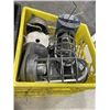 Image 3 : 2 TOTES OF ELECTRICAL BOXES AND LIGHT CAGES