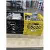 Image 4 : 2 TOTES OF ELECTRICAL BOXES AND LIGHT CAGES