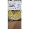 Image 2 : 100 FT YELLOW HEAVY DUTY LIGHTED 3 OUTLET EXTENSION CORD. 12AWG/3C