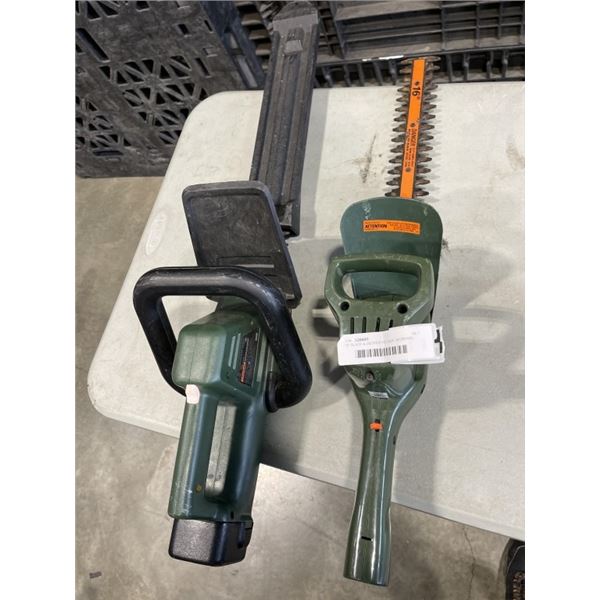 16" BLACK & DECKER HEDGER. WORKING, AND BLACK & DECKER 12V CORDLESS HEDGER. UNTESTED