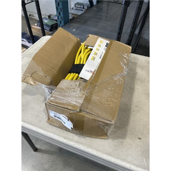 100 FT YELLOW HEAVY DUTY LIGHTED 3 OUTLET EXTENSION CORD. 12AWG/3C