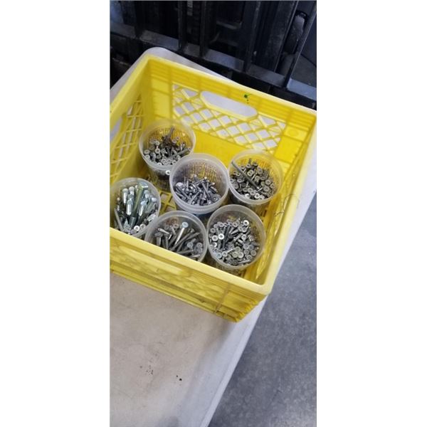 TOTE OF ASSORTED BOLTS AND SCREWS