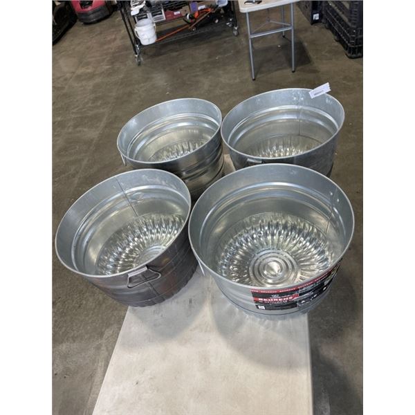 4 AS NEW GALVANIZED BUCKETS 35L EACH