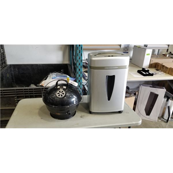 10 SHEET PAPER SHREDDER - WORKING AND MINI CHARCOAL BBQ