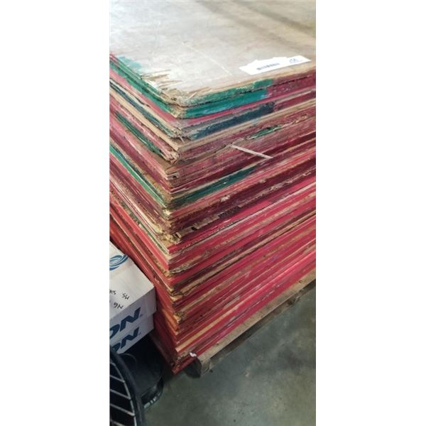 10 SHEETS OF 46" X 46" PLYWOOD
