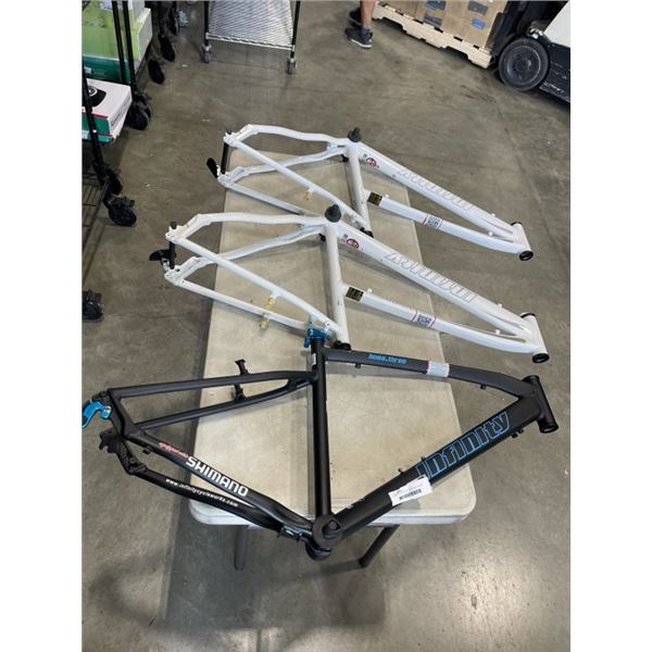 3 NEW INIFINTY BOSS THREE BIKE FRAMES 2 WHITE AND ONE BLACK
