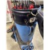 Image 4 : VINTAGE LEATHER COOPER GOLF BAG WITH ASSORTED CLUBS