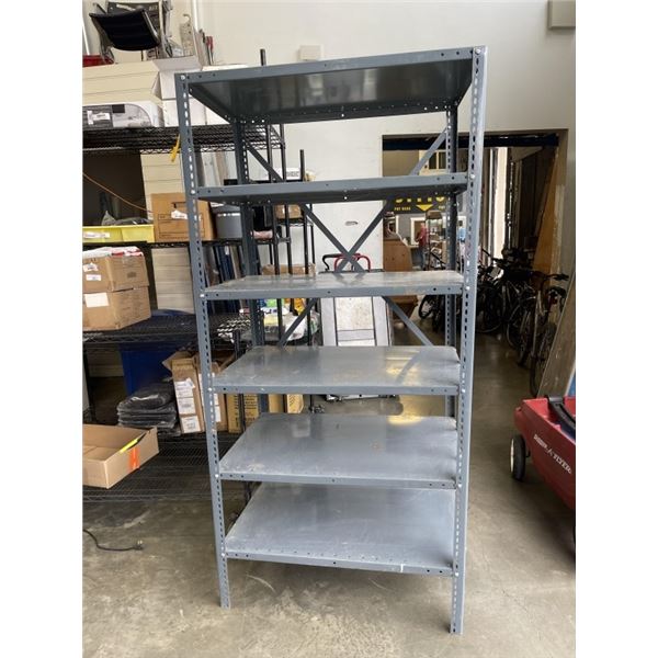 6 TIER METAL SHELVING. 75"H, 36W, 24 DEEP