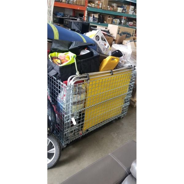 PALLET OF ASSORTED GOODS, CONTENTS OF REPOSESSSED VEHICLES, BIN NOT INCLUDED