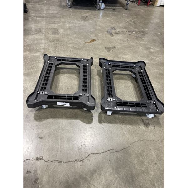 2 PLASTIC FOUR WHEEL DOLLIES