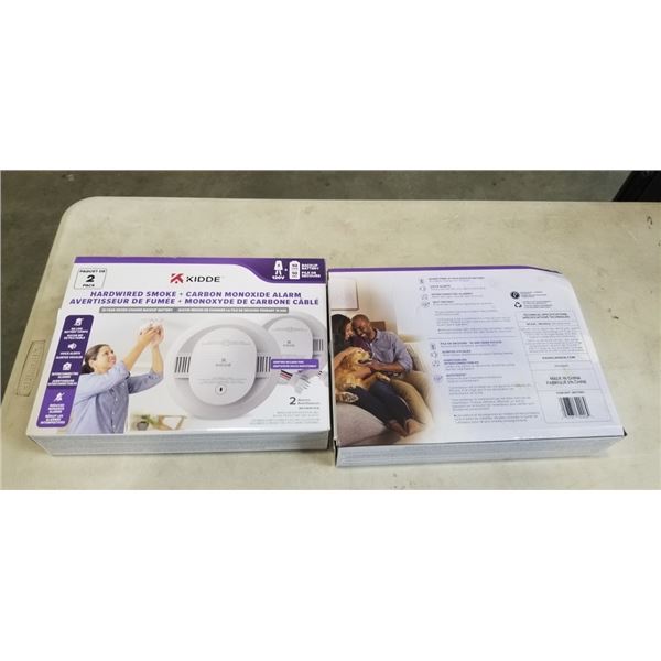 2 - 2 PACKS KIDDE HARDWIRED SMOKE + CARBON MONOXIDE ALARMS