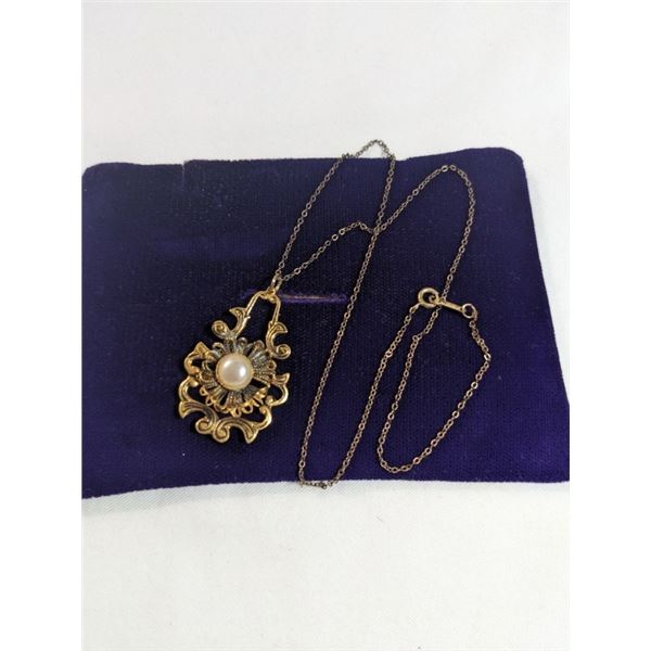 VINTAGE GOLD FILLED CHAIN W/ PENDANT NECKLACE