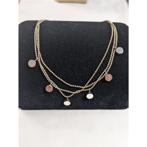 VINTAGE TRIPLE STRAND SILVER NECKLACE