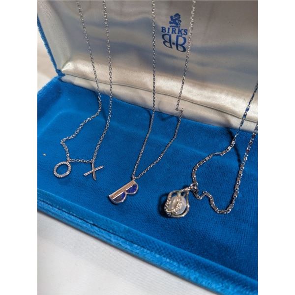 SILVER PLATED W/ PENDANTS CHAINS NECKLACES