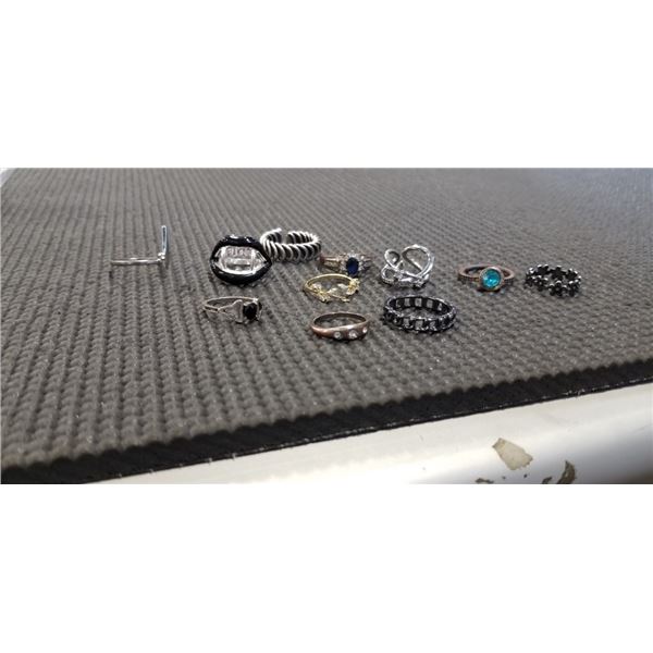 ASSORTED SILVER TONE RINGS, CONTAINS REAL SILVER