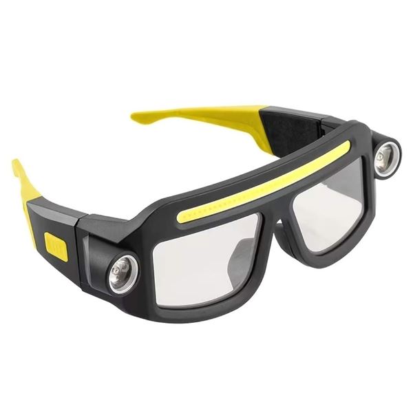 NEW LED SAFETY GLASSES WITH RECHARGEABLE FOREHEAD LIGHT AND SIDE LIGHTS