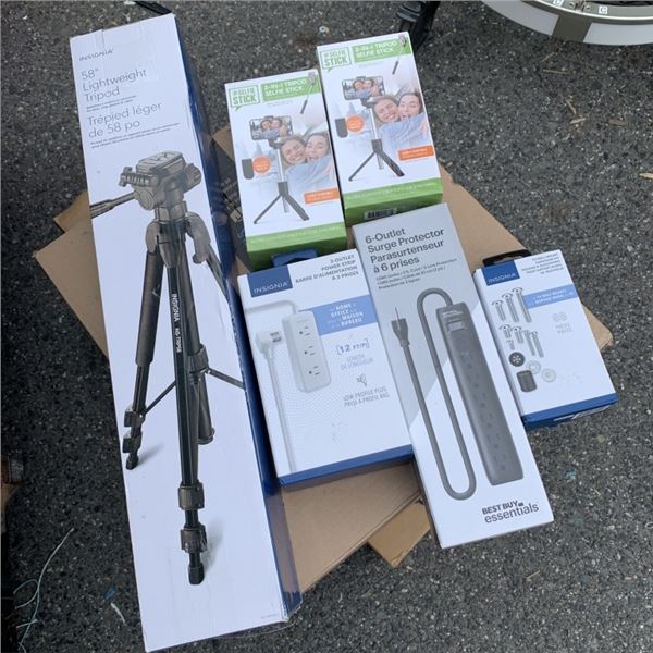 BOX OF VARIOUS ELECTRONICS MSRP  $200