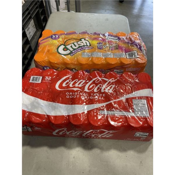 2  32 PACK CASES OF COCA COLA  AND CRUSH MULTI FLAVOUR , SOME MAY BE MISSING
