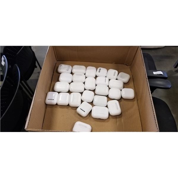 25 UNTESTED AIRPODS CASES. EITHER EMPTY OR HAVE 1 EAR BUD