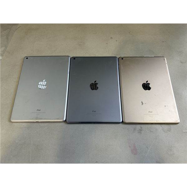 3 IPADS. MODELS A1822 AND TWO A1893. CONDITION UNKNOWN